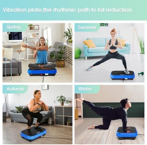 Vibration Plate Exercise Machine for Lymphatic Drainage Weight Loss,SoftGym Power Vibration Plate 300-400 Lbs Capacity Full Whole Body Workout Vibration Platform,Waver Vibration Plate for Home Fitness