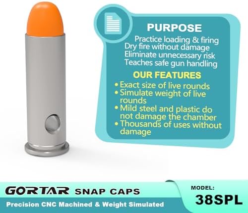 Snap Caps Training Dummy Rounds Practice Safe Loading Firing Close to Real Weight
