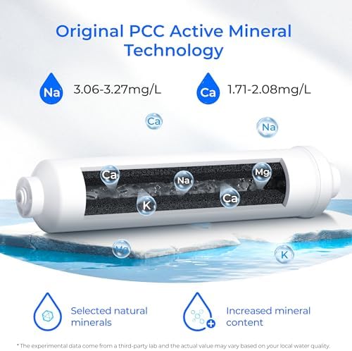 Waterdrop WD-MNR35 Remineralization Filter, 1/4" Quick Connect Mineral Filter for Undersink Reverse Osmosis System, Restore Essential Minerals for RO System, RO Mineral Filter System, 2-Pack