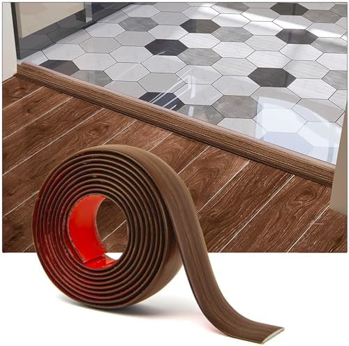 Art3d 10 FT Self Adhesive Vinyl Floor Transition Strip, Laminate Floor Strip Floor Flat Divider Strip for Joining Floor Gaps,Carpet Threshold Transition,Floor Tiles(1.57in, Cherry)