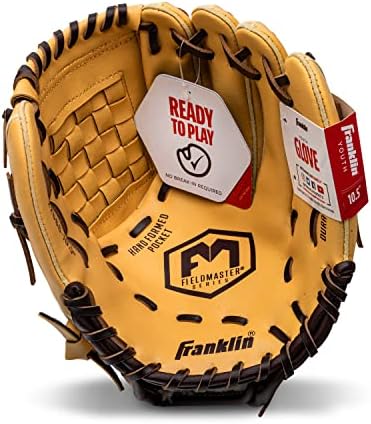 Franklin Sports Baseball + Softball Gloves - Field Master Adult + Youth Baseball + Softball Gloves - Right Hand + Left Hand Gloves - Infield + Outfield Mitts - Multiple Sizes + Colors
