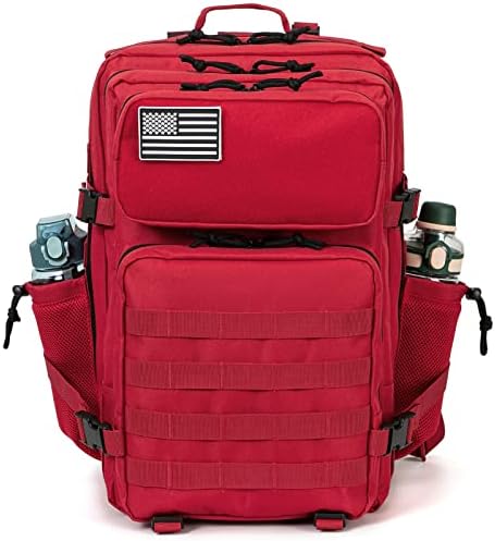 QT&QY 25L/35L/45L Military Tactical Backpack For Men Molle Daypack 3 Day Bug Out Bag Hiking Rucksack With Bottle Holder