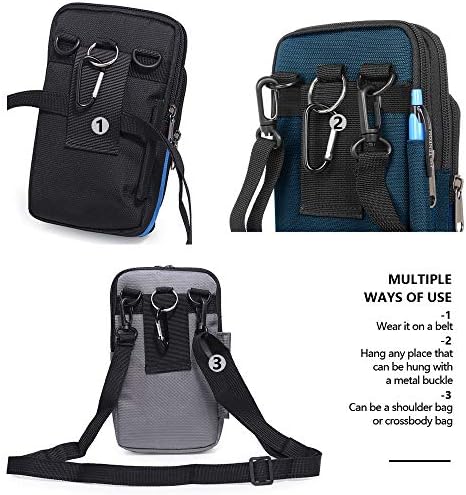 Senient Wolf Waterproof Nylon Multifunctional Phone Bag Small One Shoulder Crossbody Bag Waist Bag Wallet Travel Passport Bag