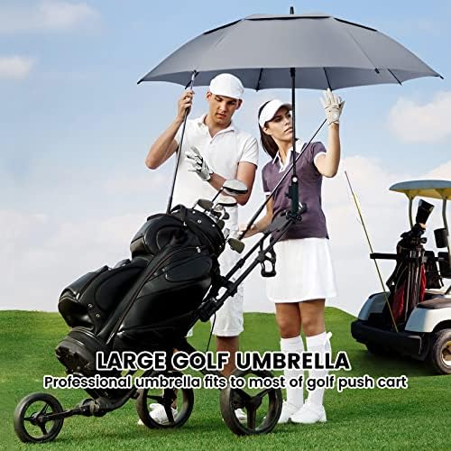 ZOMAKE Automatic Open Extra Large Golf Umbrella 51/54/62/68 Inch, Double Canopy Vented Windproof Oversize Stick Umbrellas for Rain