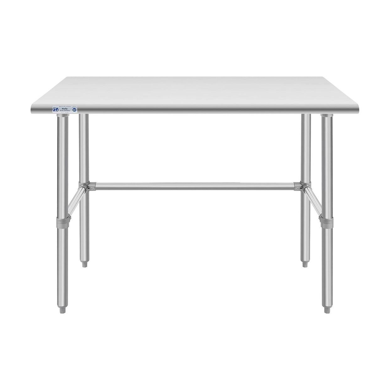 Hally Open Base Stainless Steel Table 30 x 48 Inches, NSF Commercial Heavy Duty Prep & Work Table with Galvanized Legs for Restaurant, Home and Hotel