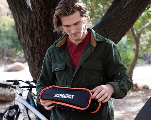 MARCHWAY Ultralight Folding Camping Chair, Heavy Duty Portable Compact for Outdoor Camp, Travel, Beach, Picnic, Festival, Hiking, Lightweight Backpacking (Orange)