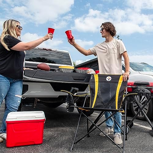 Kijaro Sports Fan Folding Chair, 26" L x 35.5" W x 37" H, Pittsburgh Steelers