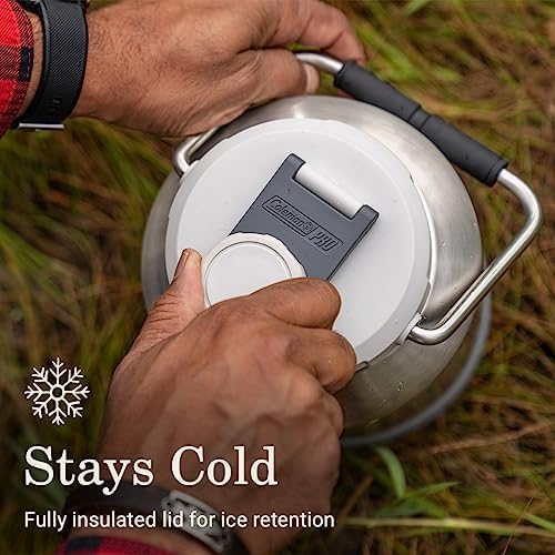 Coleman Pro Heavy-Duty Insulated Gallon Water Jug Leakproof Portable Jug for Rugged Outdoor Use & Jobsites Durable Steel with Anchor Point for Ultimate Portability