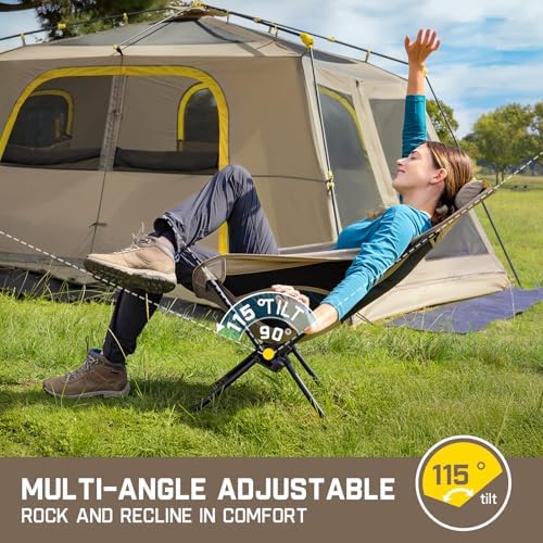 FanttikOutdoor Zeta L8 Max Camping Chair, Portable & Lightweight, Multi-Angle Adjustable, Supports up to 250 lbs, Comfort-Driven Design, High Strength Camping Chair for Travel, Hiking, Fishing (khaki)