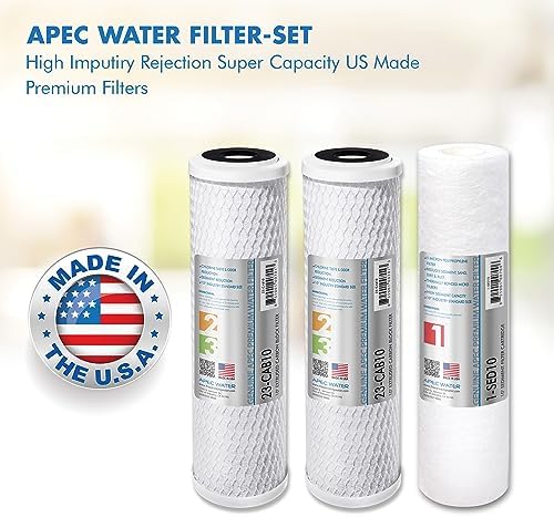 APEC Water Systems ULTIMATE Series US Made Stage 1, 2 & 3 Replacement Filter For Undersink System(FILTER-SET)
