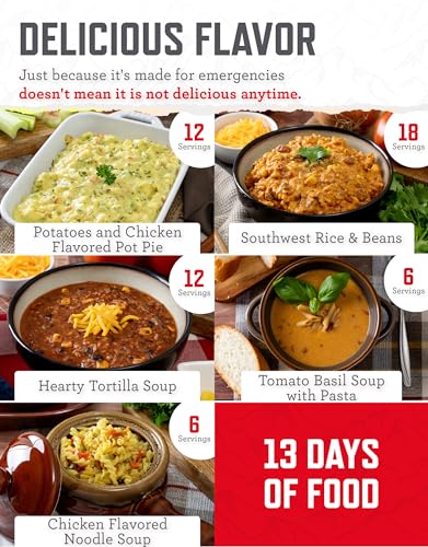 READYWISE - Emergency Food Supply Bucket, 120 Servings, MRE Meal Food Supply, Premade, Freeze Dried Survival Rations for Hiking, Adventure & Camping Essentials, Individually Packaged, 25 Year Shelf Life