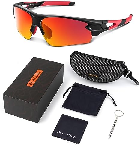 BEACOOL Polarized Sports Sunglasses for Men Women Youth Baseball Fishing Cycling Running Golf Motorcycle Tac Glasses UV400