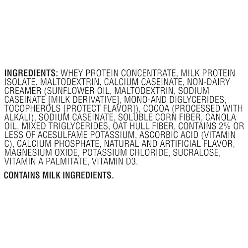 Muscle Milk Genuine Protein Powder, Chocolate, 1.93 Pounds, 13 Servings, 32g Protein, 2g Sugar, Calcium, Vitamins A, C & D, NSF Certified for Sport, Energizing Snack, Packaging May Vary