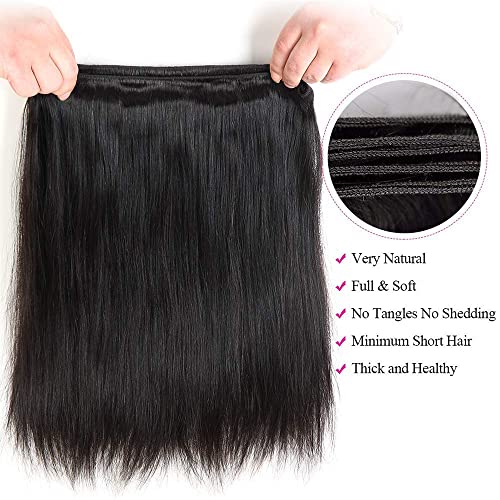 10A Brazilian Straight Human Hair Bundles 18 20 22 Inch 100% Unprocessed Virgin Straight Weave 3 Bundles Deals Human Hair