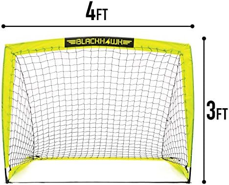Franklin Sports Blackhawk Backyard Soccer Goal - Portable Pop Up Soccer Nets - Youth + Adult Folding Indoor + Outdoor Goals - Multiple Sizes + Colors - Perfect for Games + Practice