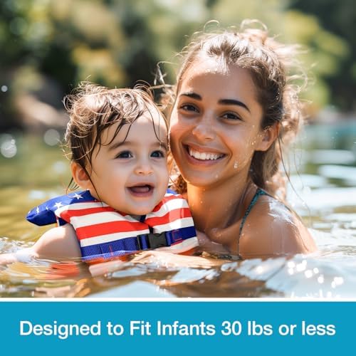 Dark Lightning USCG Approved Infant Life Jacket 0-30 lbs, Swim Vest for Baby/Toddlers 1-3 Year Old 20-30 lbs,Toddler Floaties for Pool Swimming,Boating,Beach,Puddle