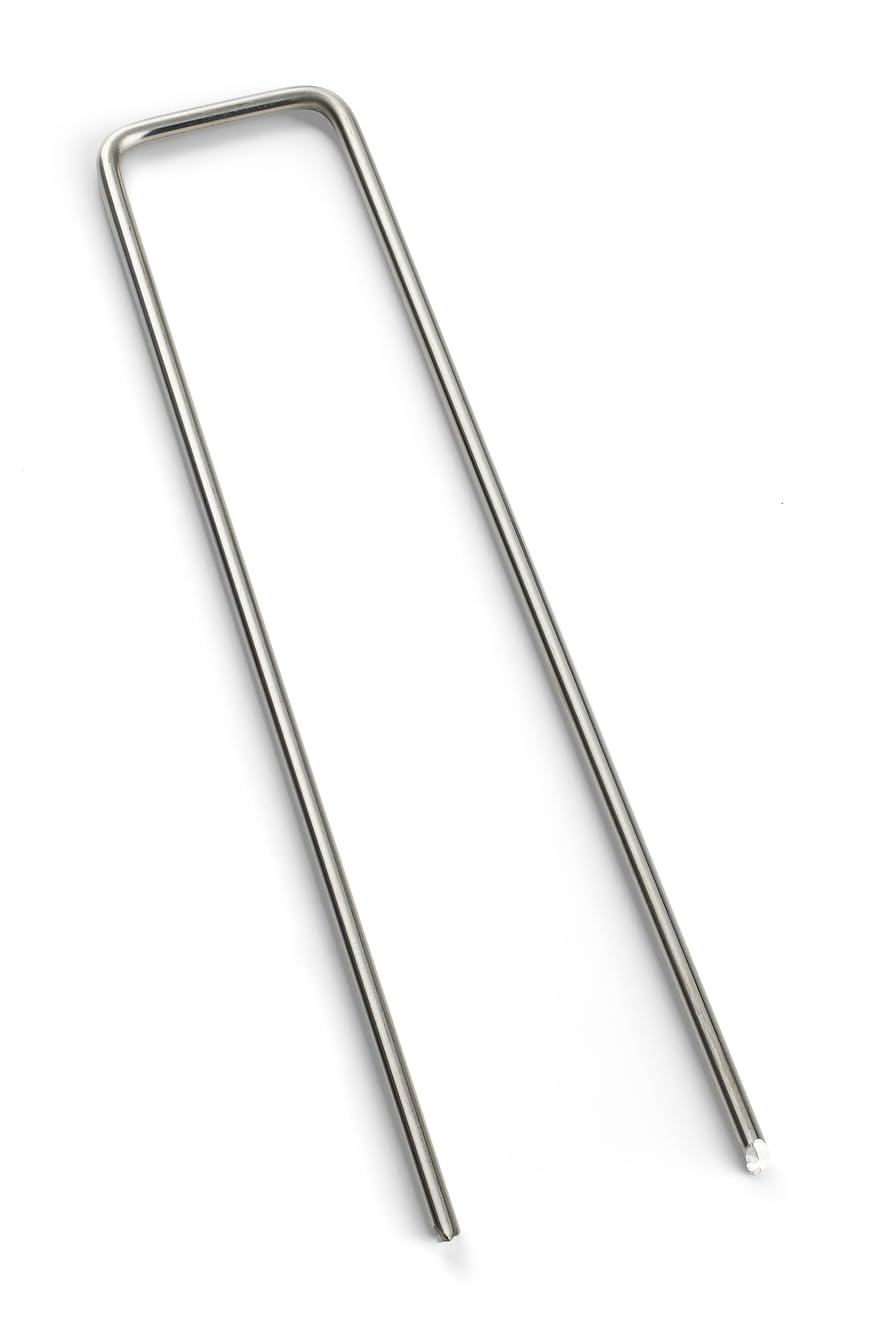 Stainless Steel Landscape Garden Staples Pins, 6-inch, 11 Gauge, Unlike Imposters Won't Rust - Perfect for Landscape Fabric, Irrigation Lines - 100 Pack
