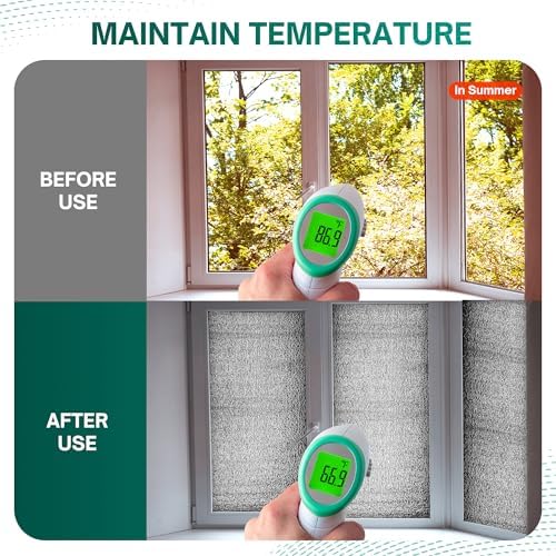 Window Insulation for Summer Heat, Reflective Insulation Roll 59 in X 99 in, Double-Sided Aluminum Foam Core Radiant Barrier Kit with Tape for RV Windows Garage Door