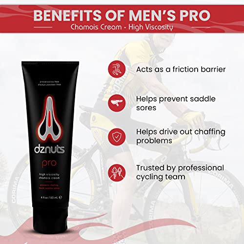 Men's Pro Chamois Cream - Anti-Chafing for Saddle Sores, Thigh Friction, Skin Irritation - Cyclists, Runners, Triathletes 1 Pack + Towel