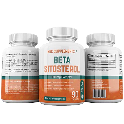 KRK SUPPLEMENTS 1 Bottle Beta Sitosterol 800mg Per Serving 90 Capsules Prostate Support