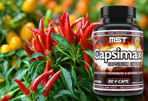 MST Capsimax Supplement 100mg V Capsules, 60 Servings Clinically Dosed Weight Management, Thermogenic, Appetite Control, Calorie Burning, Metabolic Health, Stimulant Free. BSCG Certified