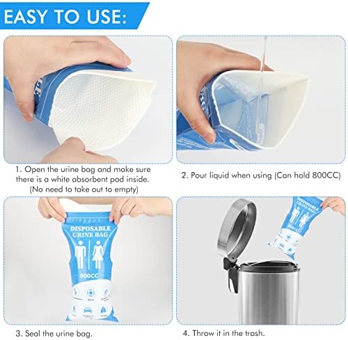 DIBBATU Disposable Urine Bag, 12/24 PCS Pee Bags for Travel for Women/Men, 800ML Emergency Portable Urinal Bag and Vomit Bags, Unisex Urinal Bag for Camping, Traffic Jams, Pregnant, Patient, Kids