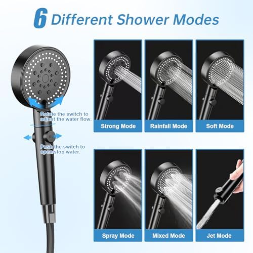 AlpsWolf Portable Shower for Camping, 6000mAh Rechargeable Camping Shower with Digital Power & Temperature Display, Portable Shower for Camping, Beach, Hiking, Outdoor Travelling, Pet Cleaning