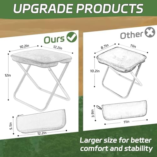 Collapsible Stool, Portable Chair, Lightweight Portable Stool for Adults, Portable Chairs for Adults, Holds Up to 330LBS, Ideal for Camping, Hiking, Outdoors, and Events