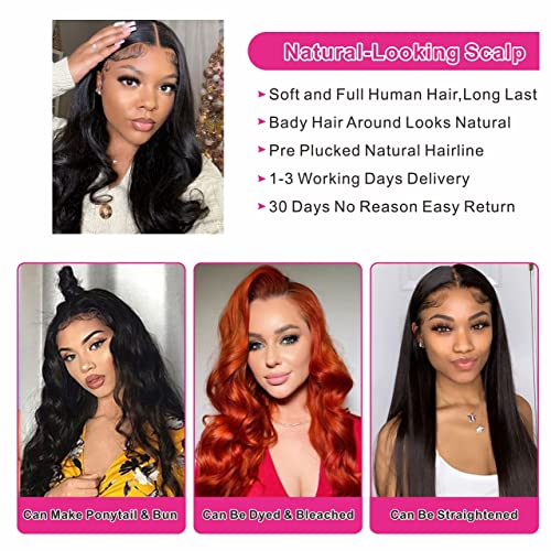 Aaliweya 5x5 HD Transparent Lace Closure Wigs Human Hair Body Wave 5x5 Closure Wigs for Women 150% Density Glueless Wigs Pre Plucked Soft and Smooth Natural Black Color 18 inch