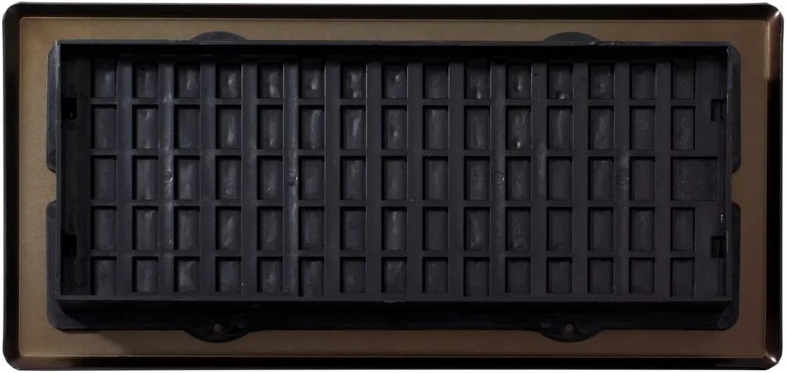 Decor Grates Metal Scroll Decorative Air Vent Cover 4x10 Floor Register – Adjustable Control Lever – AC Floor Vent Covers for Home Floor Vents – Fits 4 x 10 Inch Opening – Rubbed Bronze (SPH410-RB)