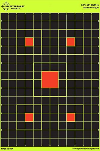 12"x18" Sight in Splatterburst Target - Instantly See Your Shots Burst Bright Florescent Yellow Upon Impact!