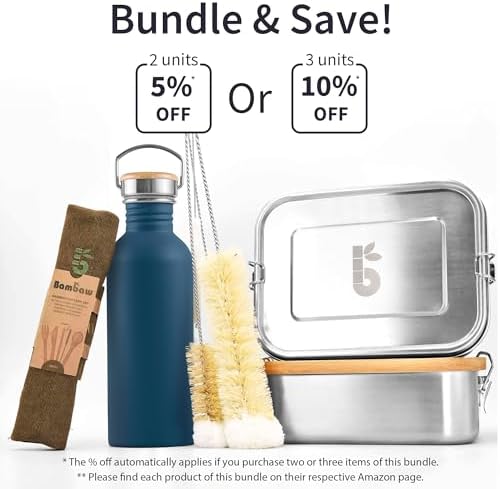 Bambaw Non-insulated Water Bottle 32oz, Blue Water Bottle with Handle, Stainless Steel Single Wall Water Bottle Dishwasher Safe, 1 Liter Water Bottles Reusable, Large Water Bottle – Aegean Blue