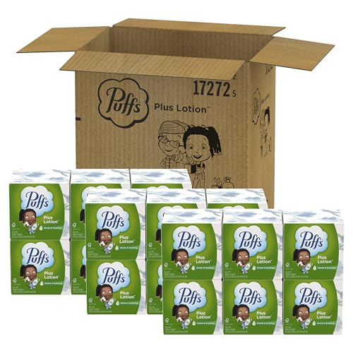 Puffs Plus Lotion Facial Tissue, 18 Cubes, 56 Tissues Per Box