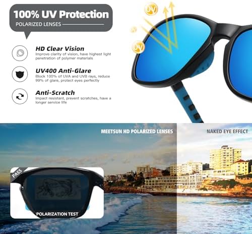 MEETSUN Polarized Sports Sunglasses for Women Men Driving Running Cycling Fishing Sun Glasses UV400 Protection
