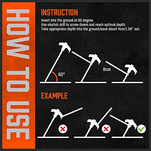 HORUSDY 26 Pack 8.07 Inch Heavy Duty Tent Stakes Tent Pegs Camping Stakes with with 4x13ft Rope & 1 Stopper T Pull Hook