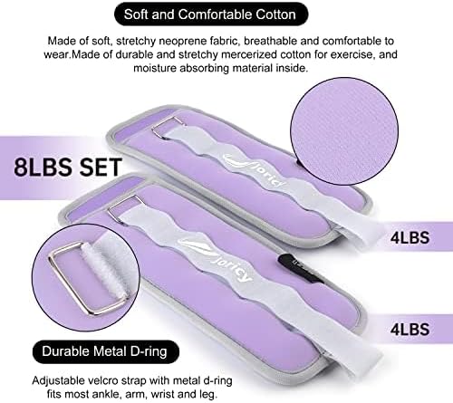 Ankle Weights A Pair of 1/2/3/4/6/8/10/12/20 LBS Wrist Leg Arm Weights for Women Men kids child with Adjustable Straps, Strength weighted for Physical Therapy Running Walking Fitness Gym Workout