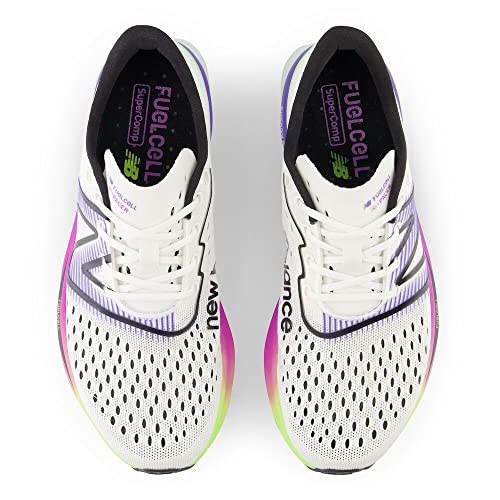 New Balance Women's FuelCell SuperComp Pacer V1 Running Shoe, White/Electric Indigo/Thirty Watt, 8.5 Wide