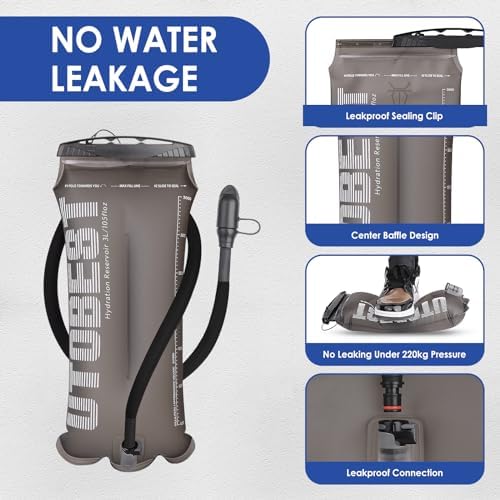 UTOBEST Hydration Bladder,TPU Water Bladder,Water Bladder for Hiking Backpack,BPA Free,Wide Opening,Leak-Proof,Water Reservoir for Hiking Cycling Camping Running