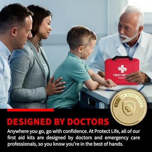 Protect Life Survival First Aid Kit for Home/Business, Camping Survival Kits | Mini Travel First Aid Kit | Camping Equipment | Small Kits for Car | Outdoor Emergency Survivals Pack