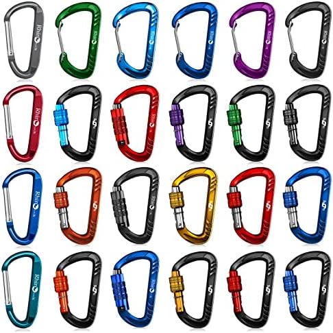12kN (2697 lbs) Heavy Duty, Locking, Auto Locking, Wiregate Carabiner Clips, for Securing Pets, Outdoor, Camping, Hiking, Hammock, Dog Leash Harness, Keychains