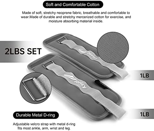 Ankle Weights A Pair of 1/2/3/4/6/8/10/12/20 LBS Wrist Leg Arm Weights for Women Men kids child with Adjustable Straps, Strength weighted for Physical Therapy Running Walking Fitness Gym Workout