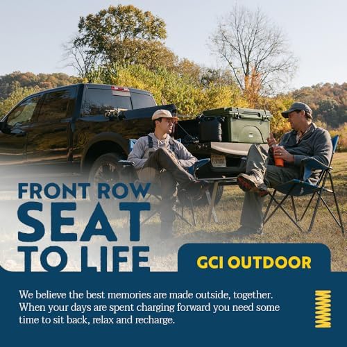 GCI OUTDOOR Comfort Pro Camping Chair | Collapsible Folding Chair with Durable Armrests, Drink Holder & Portable Carry Bag — Heathered Pewter Gray
