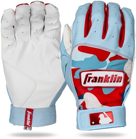 Franklin Sports MLB Youth Batting Gloves - Digitek Camo Baseball + Softball - Premium Leather - Many Sizes + Colors - Youth