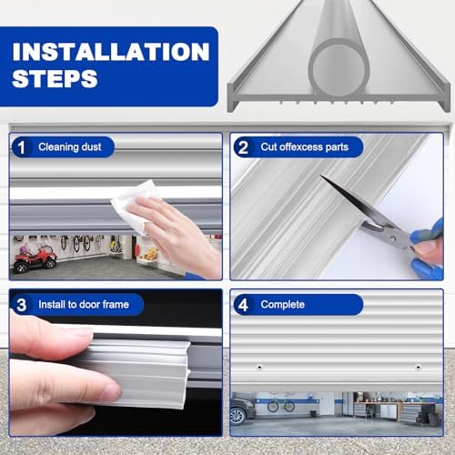 DGSL Garage Door Seals Bottom Rubber,Weather Stripping Sealing Strip Replacement,Universal Weatherproof Threshold Buffering (Grey, 10 Ft,)