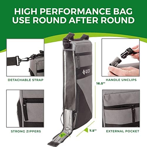 Golf Cooler Bag Plus 2 Ice Packs - Keeps Drinks Cold for Hours - Holds 6 Beer Cans or 2 Wine Bottles - Fits Discreetly in Golf Bags - Insulated Beer Sleeve and Cooler