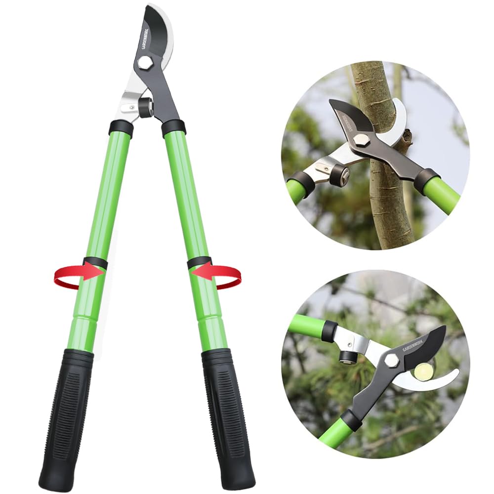 GARDENWORK 16-24" Loppers for Tree Trimmer Heavy Duty,Tree Branch Cutter,Extendable Tree Trimmer with SK5 High Carbon Steel Blade,Garden Shears with 1.6"Cutting Capacity