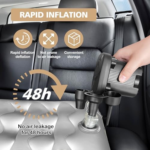 Car Air Mattress Back Seat Inflatable Bed - Inflatable Thickened and Double SUV Mattress with Air Pump Portable Foldable Car Air Bed for Home Car Travel Camping