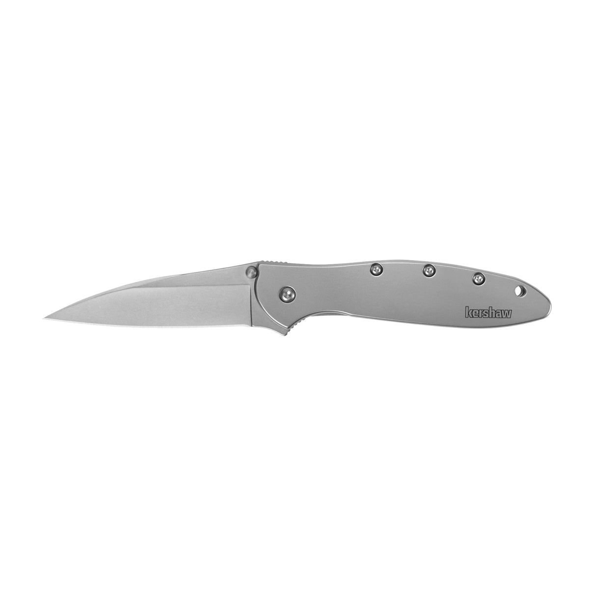 Kershaw Leek Pocket Knife, Matte Gray Design, 3 Inch Stainless Steel Drop Point Blade, EDC with Assisted Opening, Made in the USA, Reversible Clip Carry, Everyday Carry Pocket Knife for Men and Women