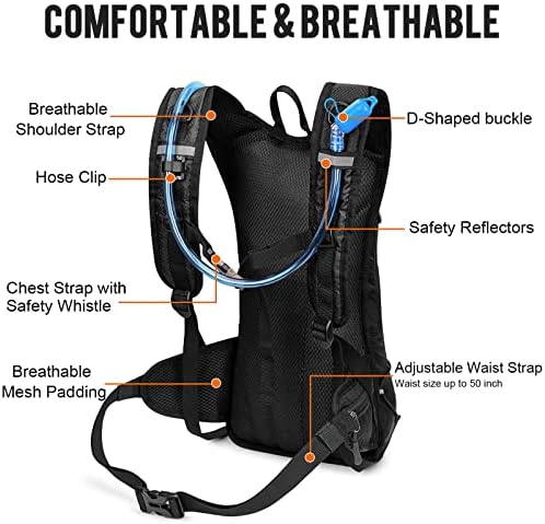 G4Free Insulated Hydration Backpack Pack with 2L BPA Free Bladder for Outdoor Running Hiking Cycling Camping