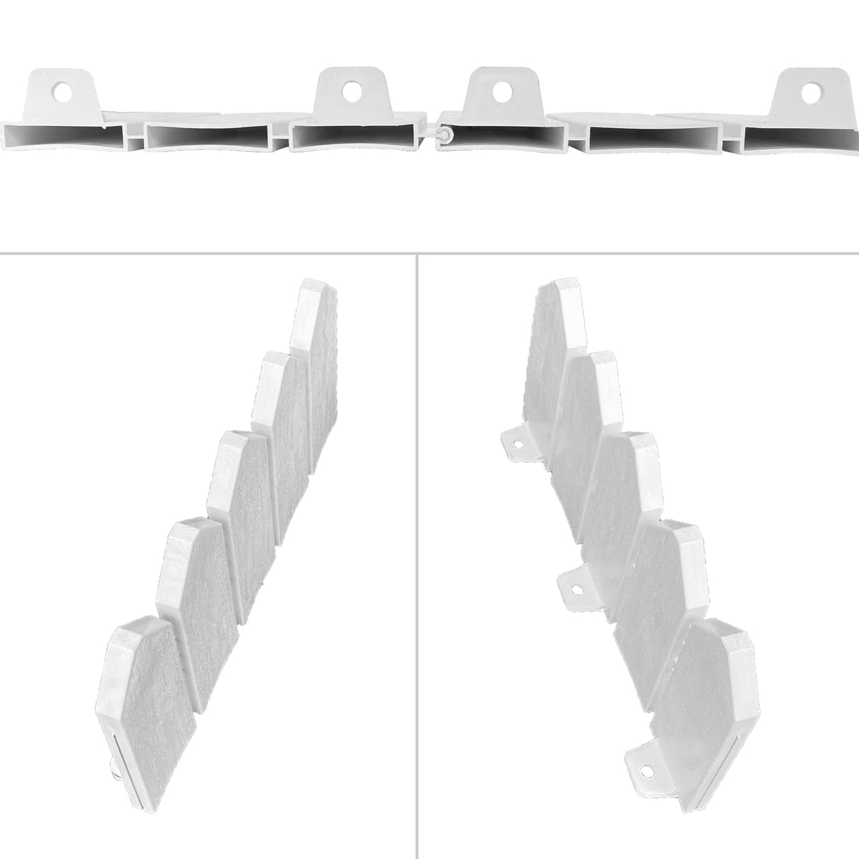 ARRYNTHEON Landscape Edging Kit 6.7 in Tall Decorative Double-Sided Wood-Look Fence Garden Border, Flower Bed Edging with 30 Anchoring Spikes, 13.9 Foot Kit (White)